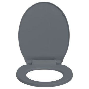 vidaXL WC-Sitz Toilettensitz mit Absenkautomatik Quick-Release Grau Oval (1-St)