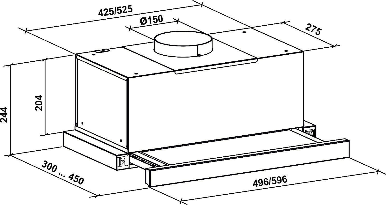 GURARI Flachschirmhaube GCH B 135 IS 60 N, Flachschirmhaube 60cm, Einbau Haube, 1000m³/h GCH B 135 IS 60 N, Flachschirmhaube 60cm, Einbau Haube, 1000m³/h, Flachschirmhaube 60cm, Einbau Haube, Suagstark 1000m³/h