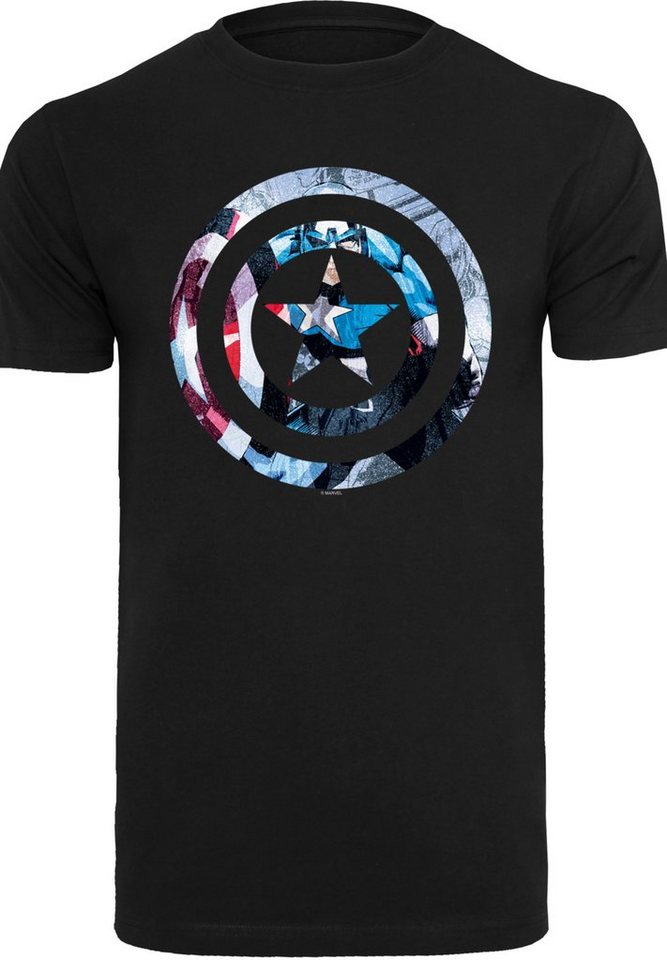 F4NT4STIC T-Shirt Marvel Superhelden Avengers Captain America Montage  Symbol Herren,Premium Merch,Regular-Fit,Basic,Logo Print