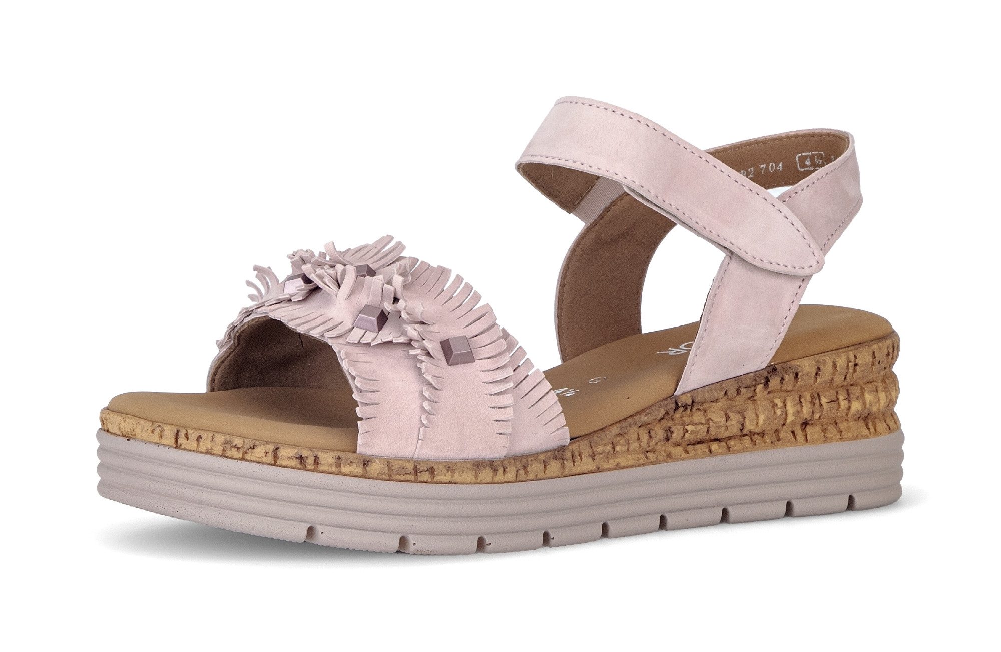 Gabor Genua Keilsandalette Plateau, Sommerschuh mit Klettverschluss, G-Weite