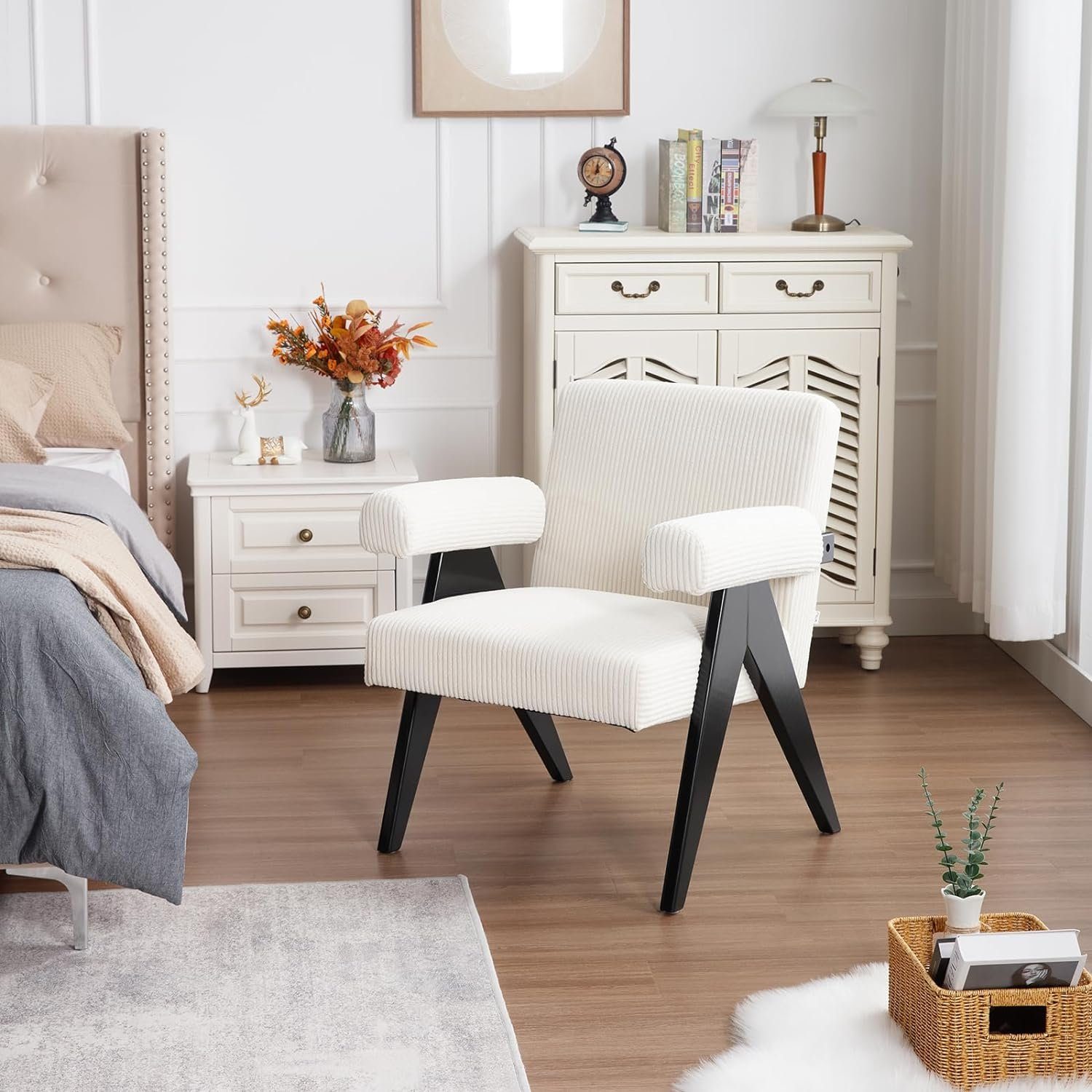 Woltu Loungesessel, für Wohnzimmer Schlafzimmer Balkon, mit Massivholzbeinen