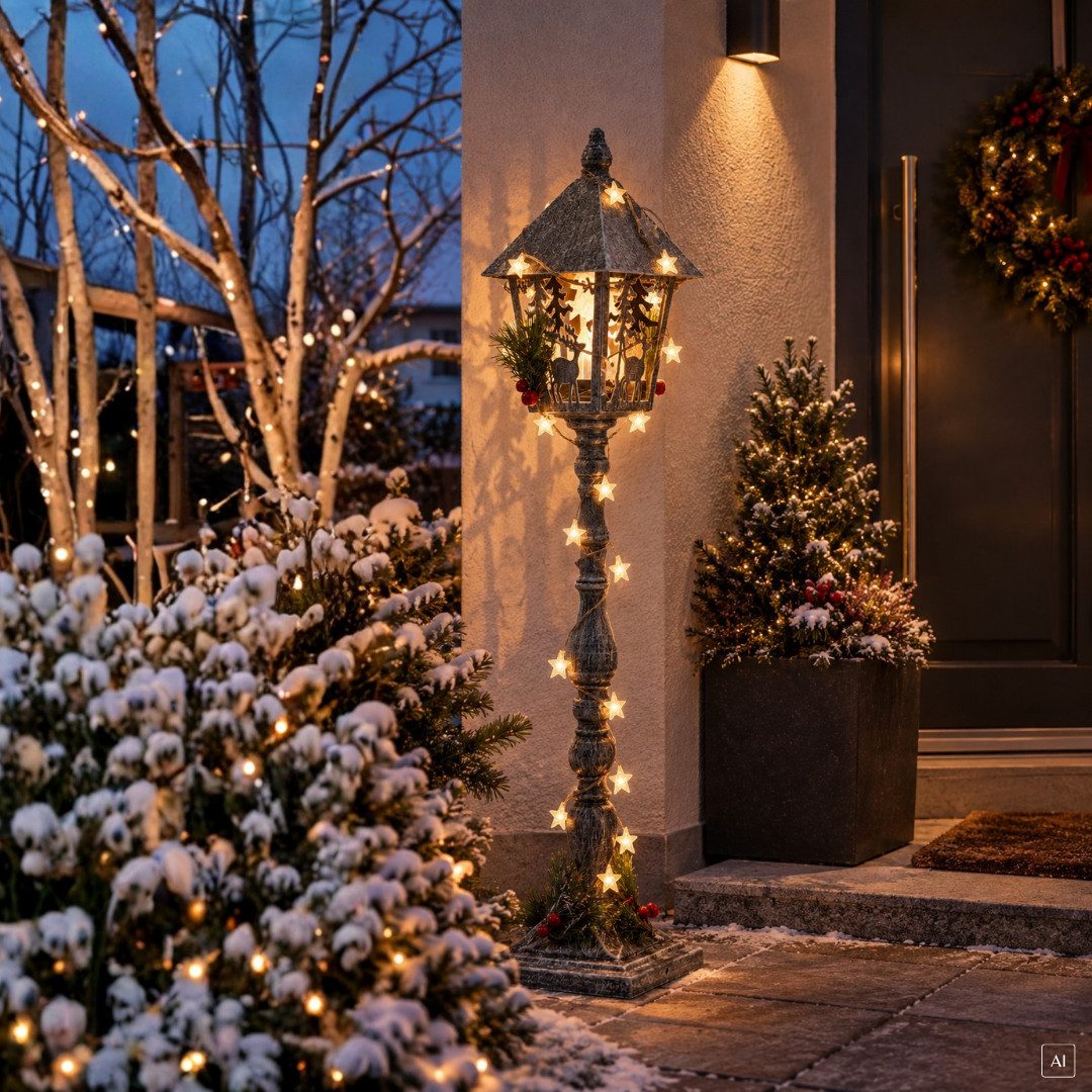 abc HOME LED Laterne Laterne Weihnachten, LEDs, 2 Varianten, Batteriebetrieben, 76 cm H, LED fest integriert, Warmweiß