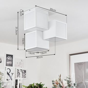 hofstein Deckenleuchte »Ceggia« moderne Deckenlampe aus Metall/Kunststoff in Weiß, 3000 Kelvin, eckige Leuchte in Würfel-Optik, 25 Watt, 2400 Lumen