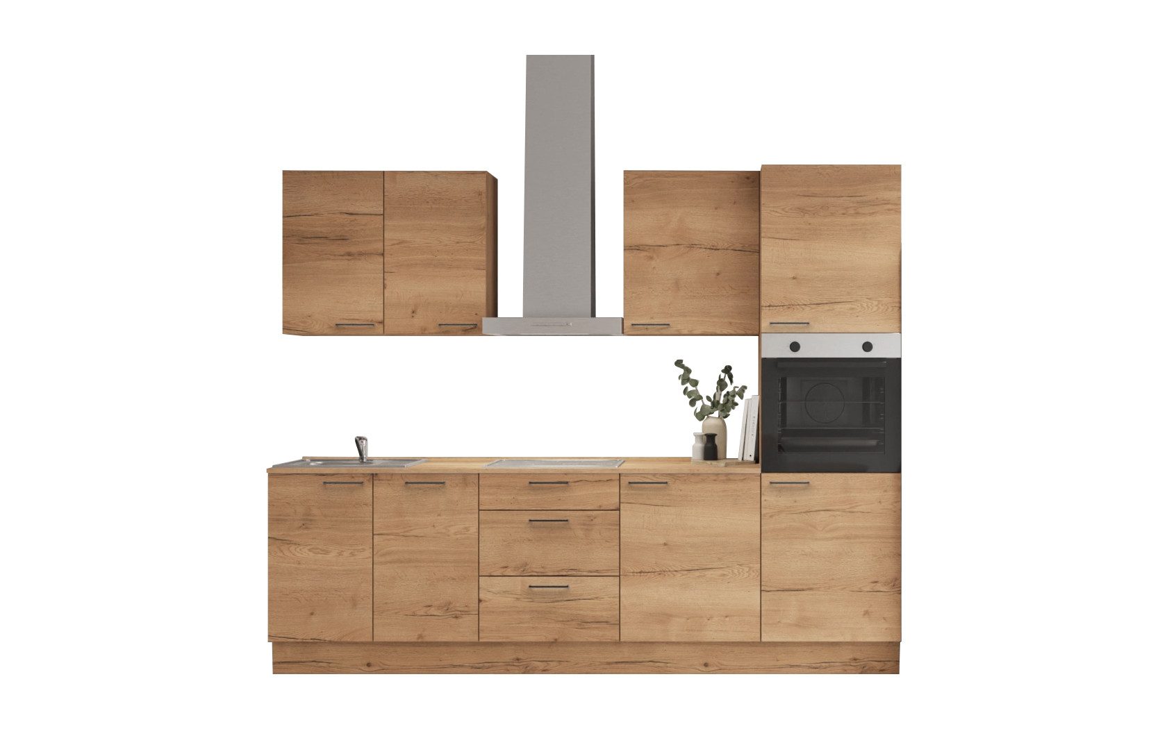 nobilia® Küchenzeile Norr, individuell anpassbar, gratis Küchenplanung mit Profis, (Breite 270 cm), vormontiert, wahlw. mit E-Geräten, inkl. Lieferung