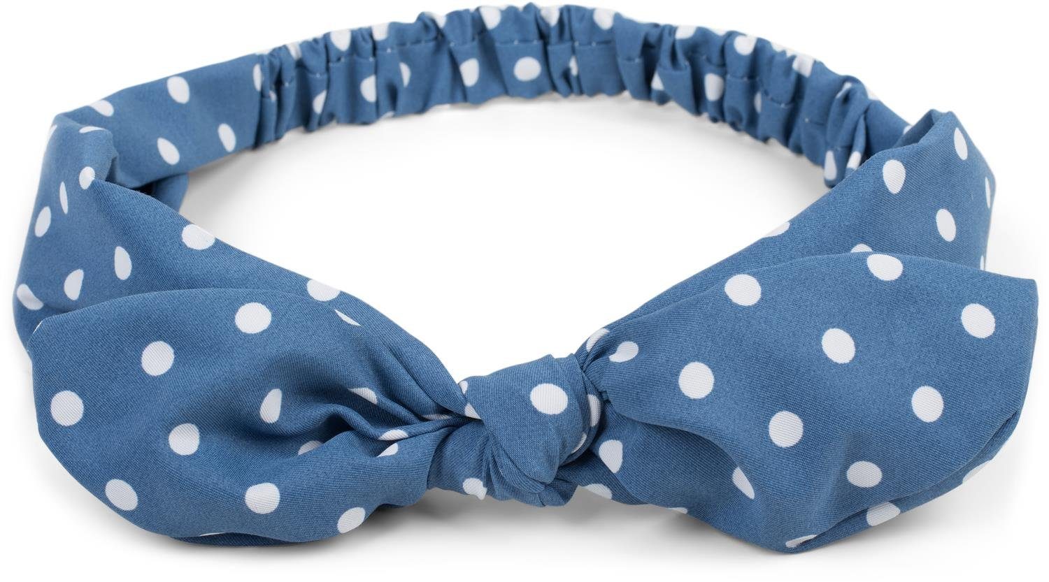 styleBREAKER Haarband, 1-tlg., Haarband mit Punkte Muster und Schleife Blau