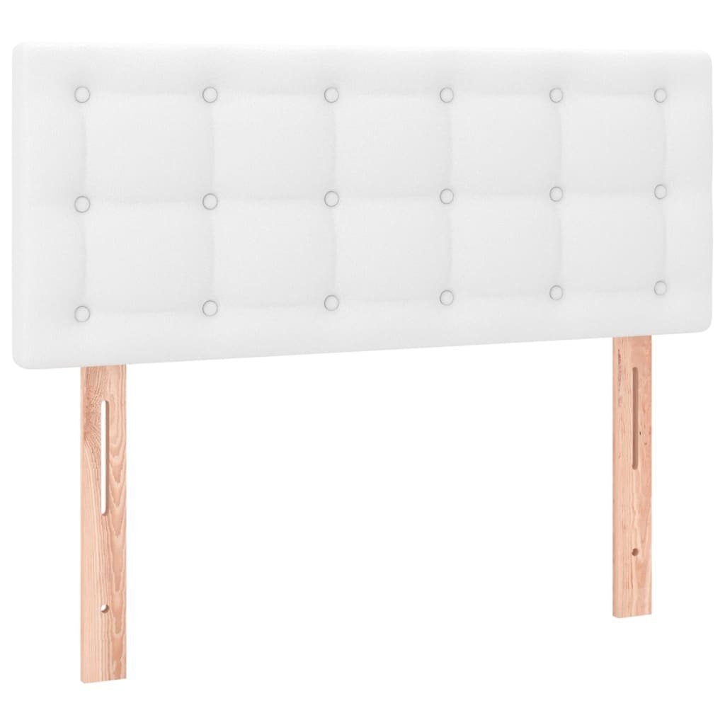 vidaXL Bett LED Kopfteil Weiß 100x5x78/88 cm Kunstleder (1-tlg)