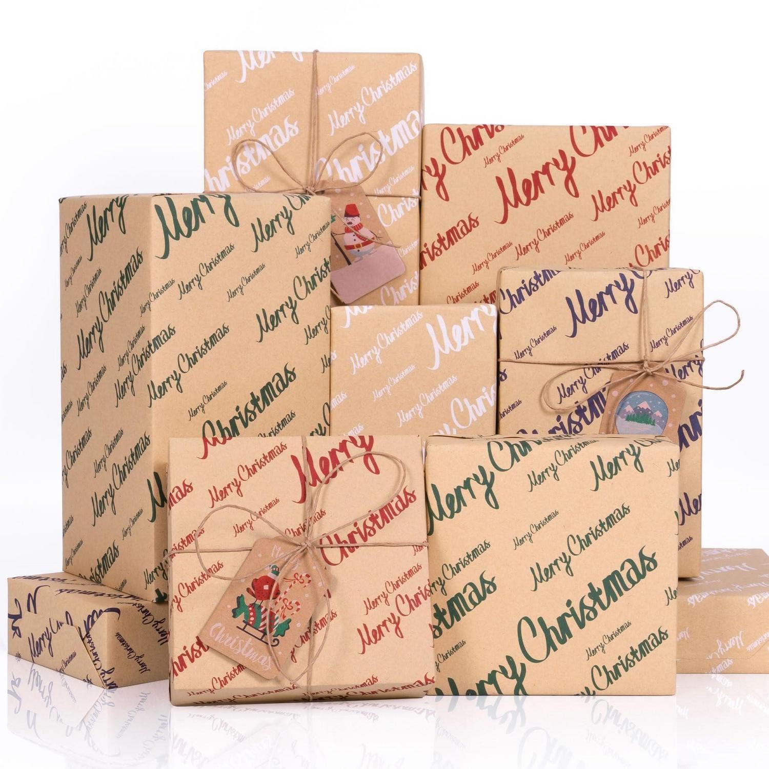 LuxusKollektion Geschenkpapier Geschenkpapier Weihnachten Kraftpapier 70x50cm 8 Blatt, (1St)