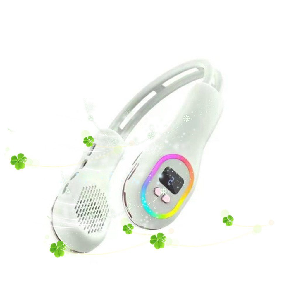 Tragbare autolock Licht Halsventilator Geschwindigkeiten Hals Nackenventilator,Wiederaufladbarer Tragbare, Ventilator Halsventilator Mini mit USB USB-Ventilator green 3