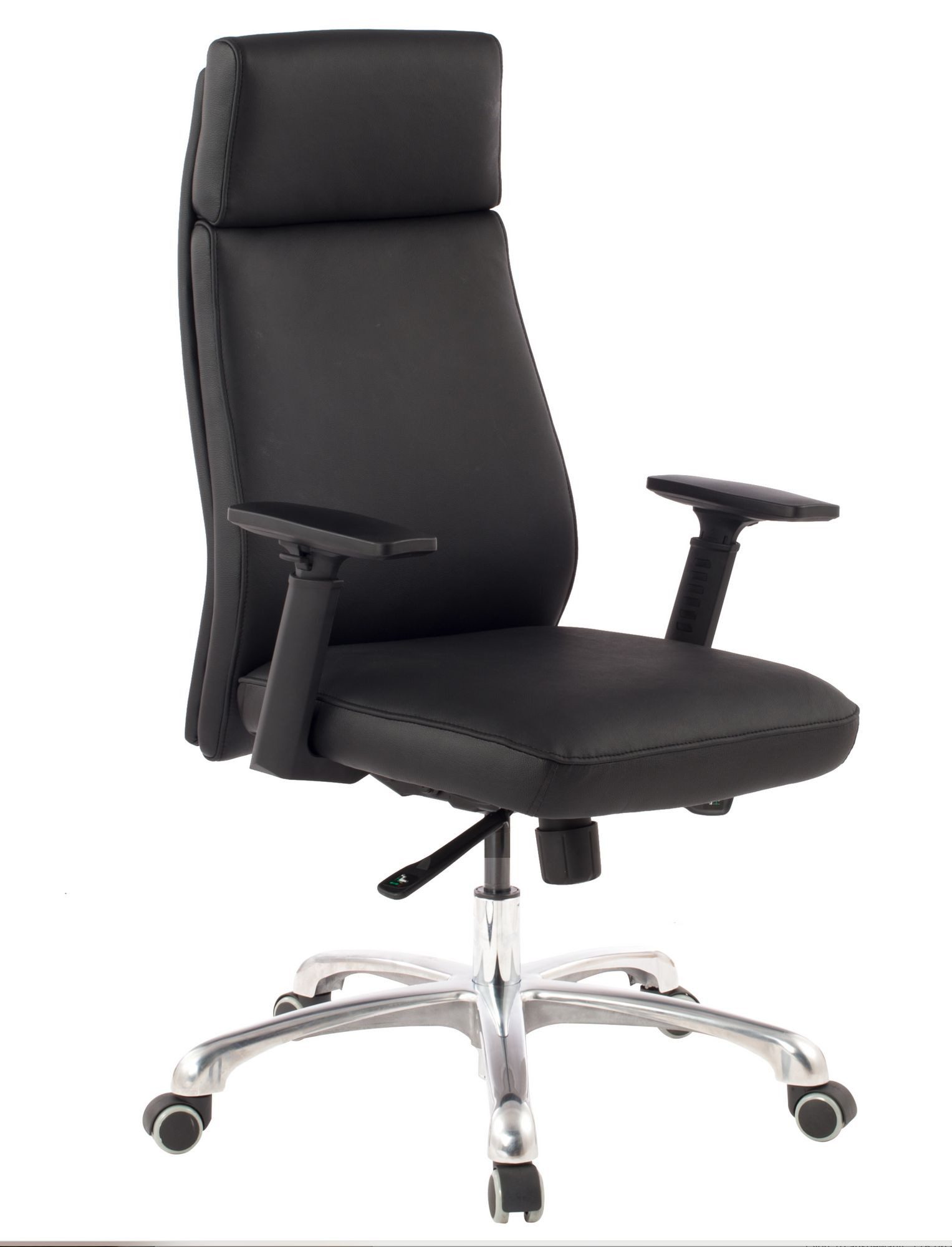 Amstyle Chefsessel PORTO Bürostuhl Leder Schwarz Schreibtischstuhl Drehstuhl e (Echtleder Schwarz Bürostuhl Ergonomisch Kopfstütze), Drehstuhl Wippfunktion, Schreibtischstuhl Drehbar