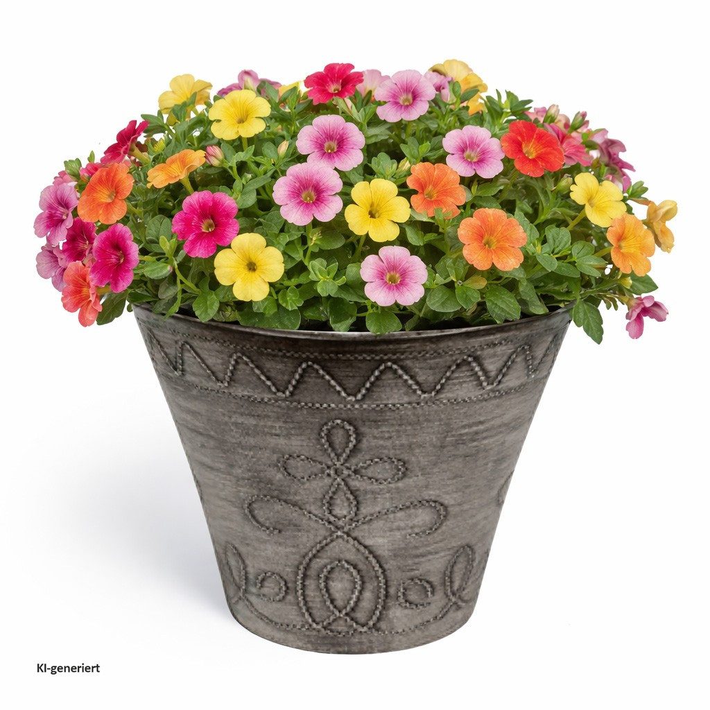 HTI-Living Blumentopf Blumentopf Nessa Ornamente Gold Silber 3er-Set (Set, 3 St., 3 Übertöpfe), Übertopf Kunststoff – Bild 5 von 5