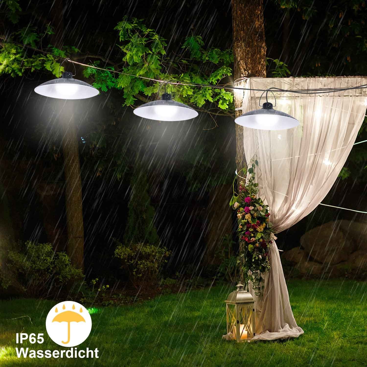 MUPOO LED Solarleuchte Solar-Pendelleuchten mit Fernbedienung,IP65,mit 1/2/3/4 Kopf, 1 Kopf Solar Pendelleuchte mit Fernbedienung, Outdoor Indoor Solar Hängelampen für Außen