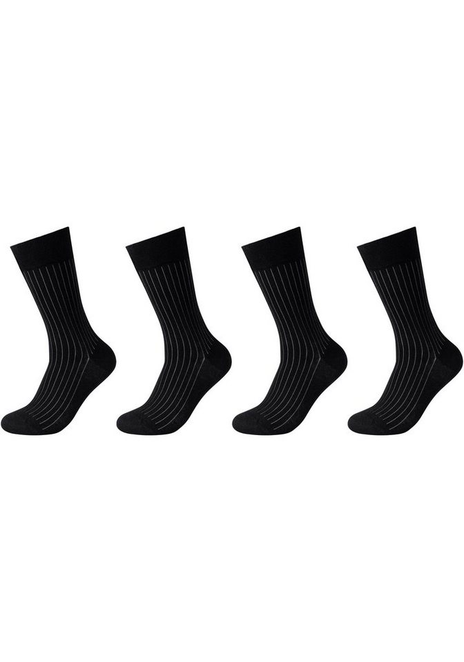 Camano Socken (Packung, 4-Paar) Elegante Optik: feine, zweifarbige  Rippstruktur