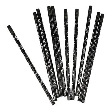 mugesh Bleistift Bleistift Violinschlüssel schwarz/glänzend (10-Stück-Packung) silber, für Musiker