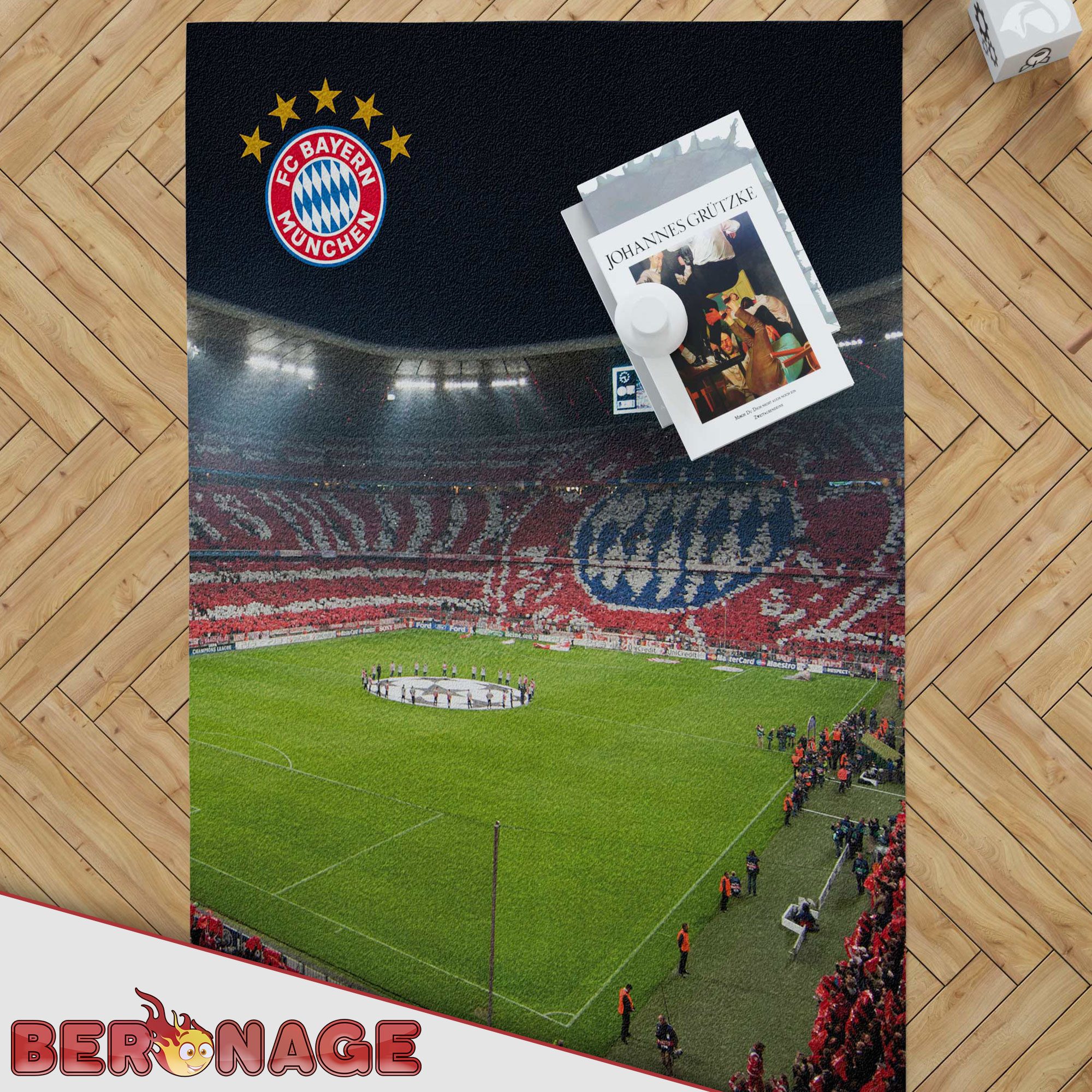 BERONAGE Kinderteppich FC Bayern München Teppich Allianz-Arena 100x130 cm, rechteckig, Höhe: 10 mm, rutschfest – Bild 5 von 5