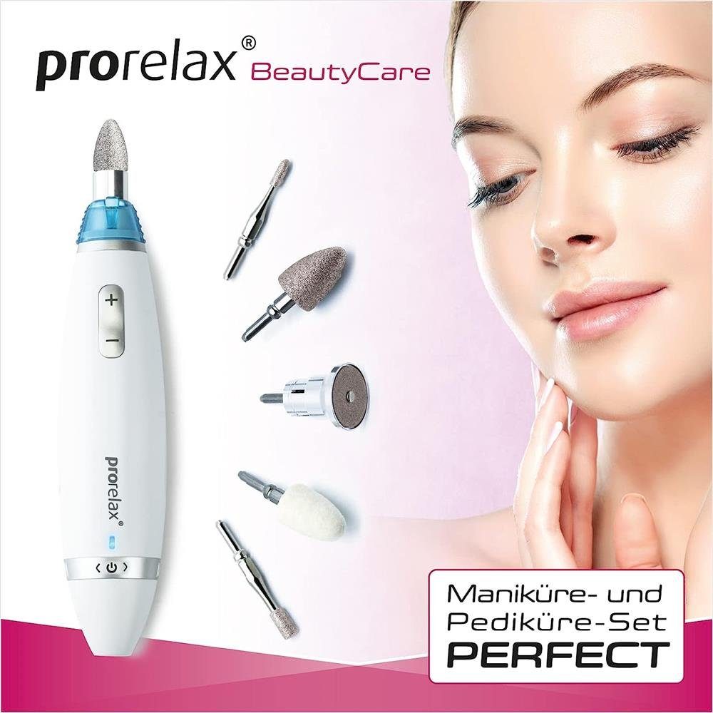 prorelax Maniküre-Pediküre-Set PERFECT, Professionelle Hand- und Fußpflege, 5 hochwertige Aufsätze