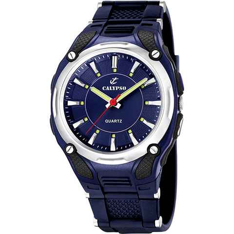 CALYPSO WATCHES Quarzuhr Calypso Herren Uhr K5560/3 Kunststoffband, Herren Armbanduhr rund, PURarmband dunkelblau, Sport