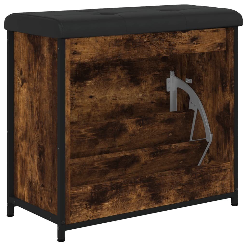 vidaXL Sitzbank Schuhbank mit Klappe Räuchereiche 62x32x56 cm