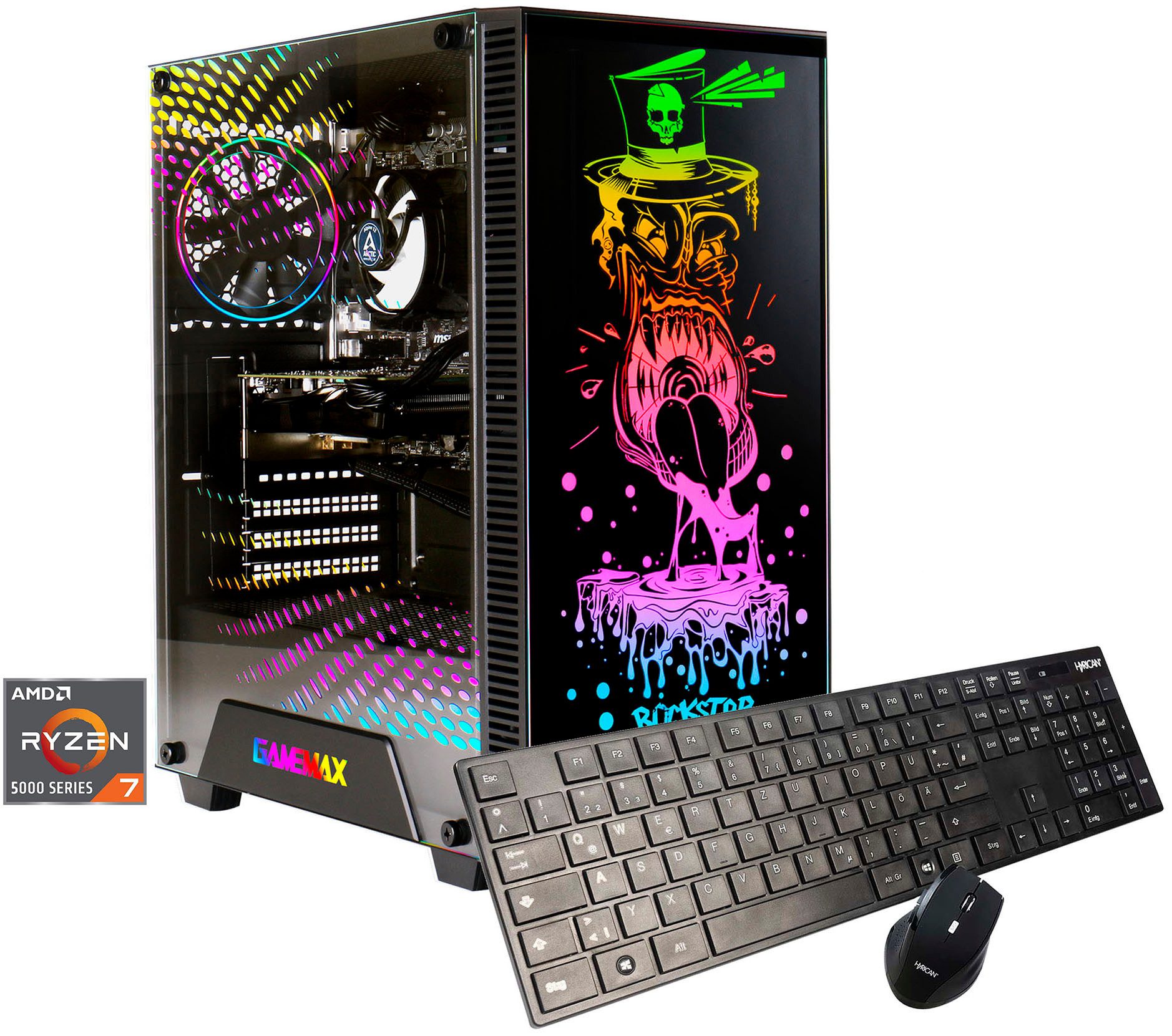GAMEMAX Rockstar 8140 AMD Ryzen 7 5700G 16GB 1TB SSD PC (AMD Ryzen 7 5700G, Radeon Graphics, 16 GB RAM, 1000 GB SSD, Luftkühlung aktiv, Windows 11)