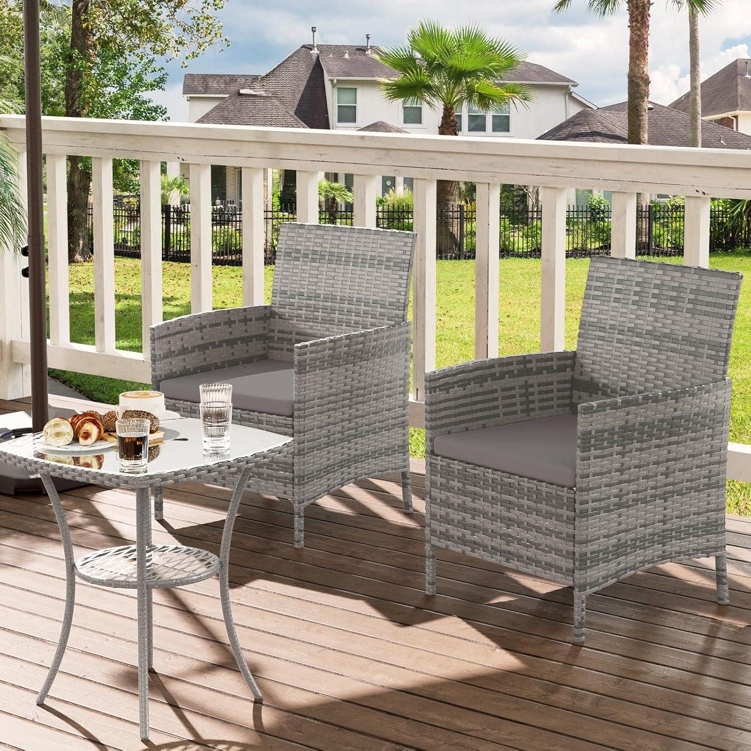 LuxusKollektion Balkonset Gartenmöbel Set 3-Teilig Lounge günstig online kaufen