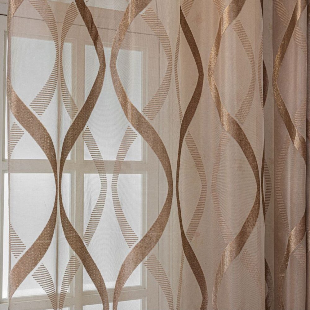 BYSURE Gardine Vorhang mit Wellenmuster (2 St), Ösen, halbtransparent, Voil günstig online kaufen