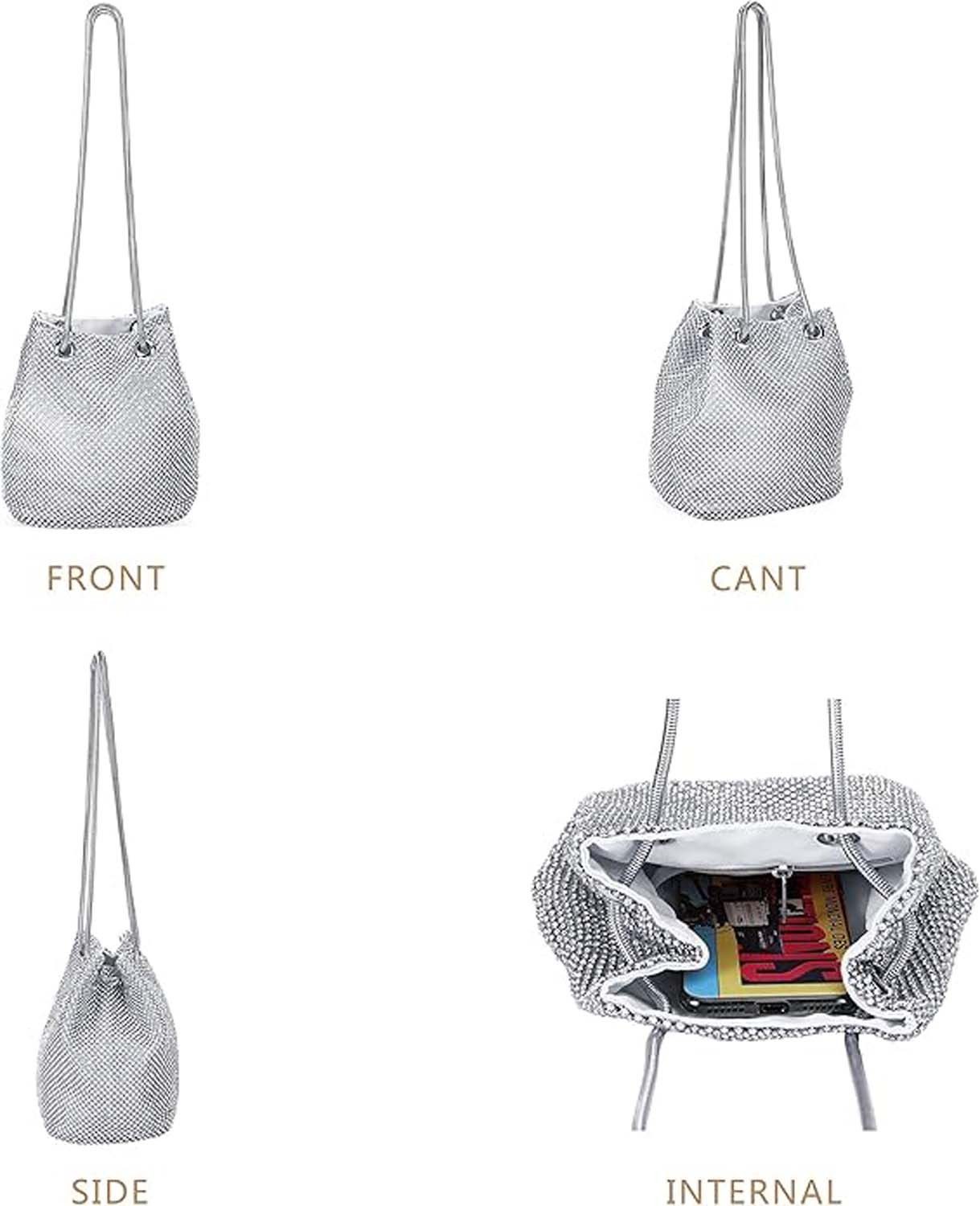Coonoor Clutch Abendtasche für Damen, kleine Umhängetasche, Kupplung für Zeremonie – Bild 5 von 5