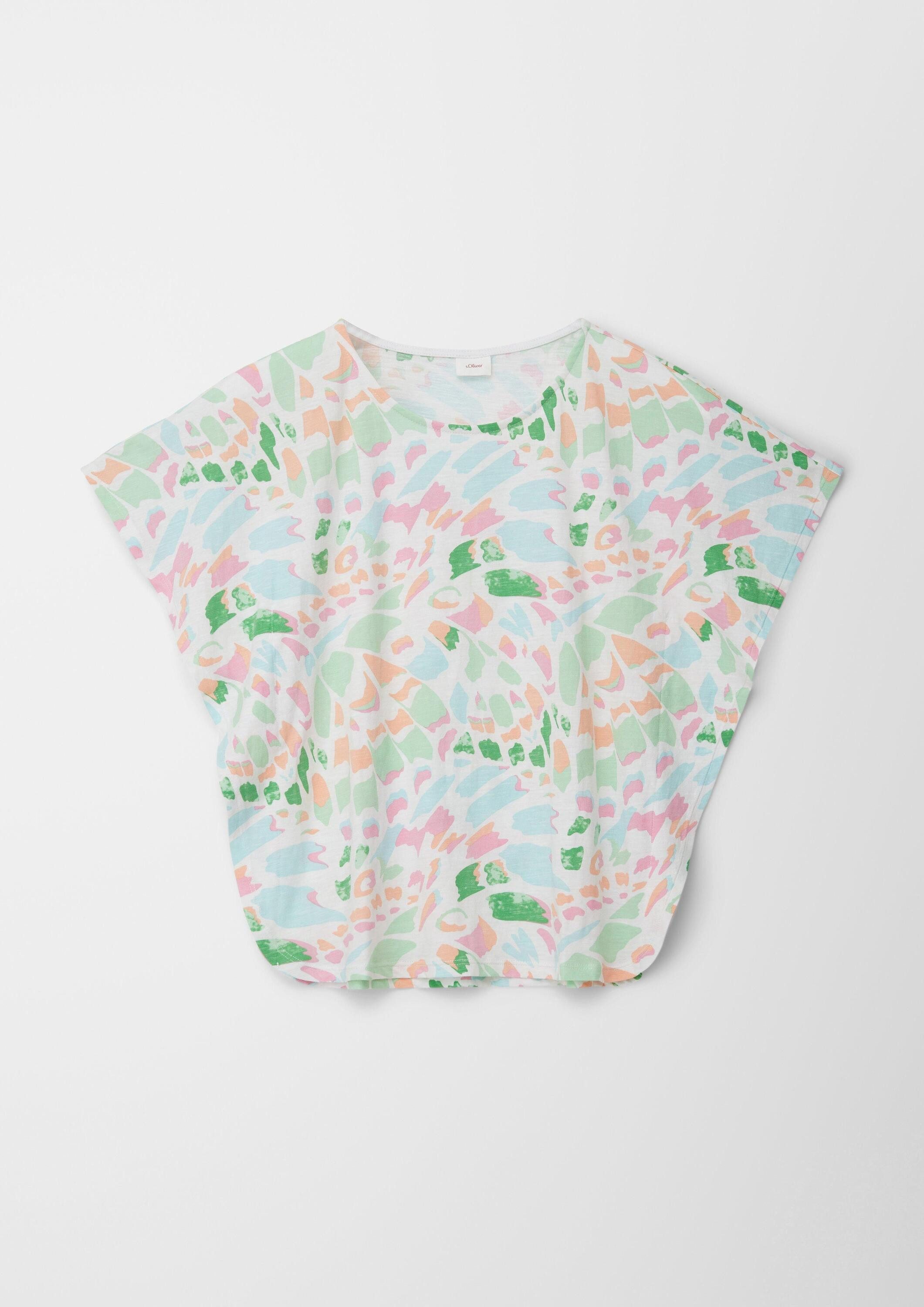 s.Oliver Kurzarmshirt T-Shirt T-Shirt mit Fledermausärmel