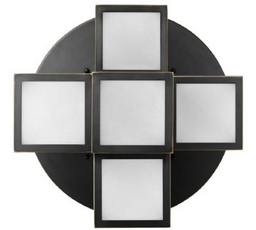 Casa Padrino Deckenleuchte Luxus Deckenleuchte Bronze / Weiß Ø 50 x H. 53,5 cm - Luxus Qualität