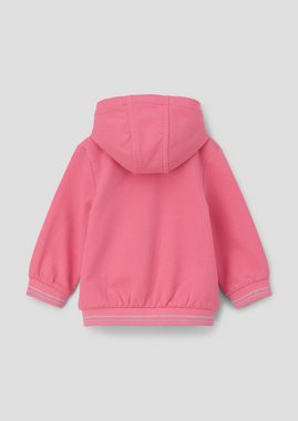 s.Oliver Outdoorjacke Sweatshirt-Jacke mit Flamingo-Detail Applikation