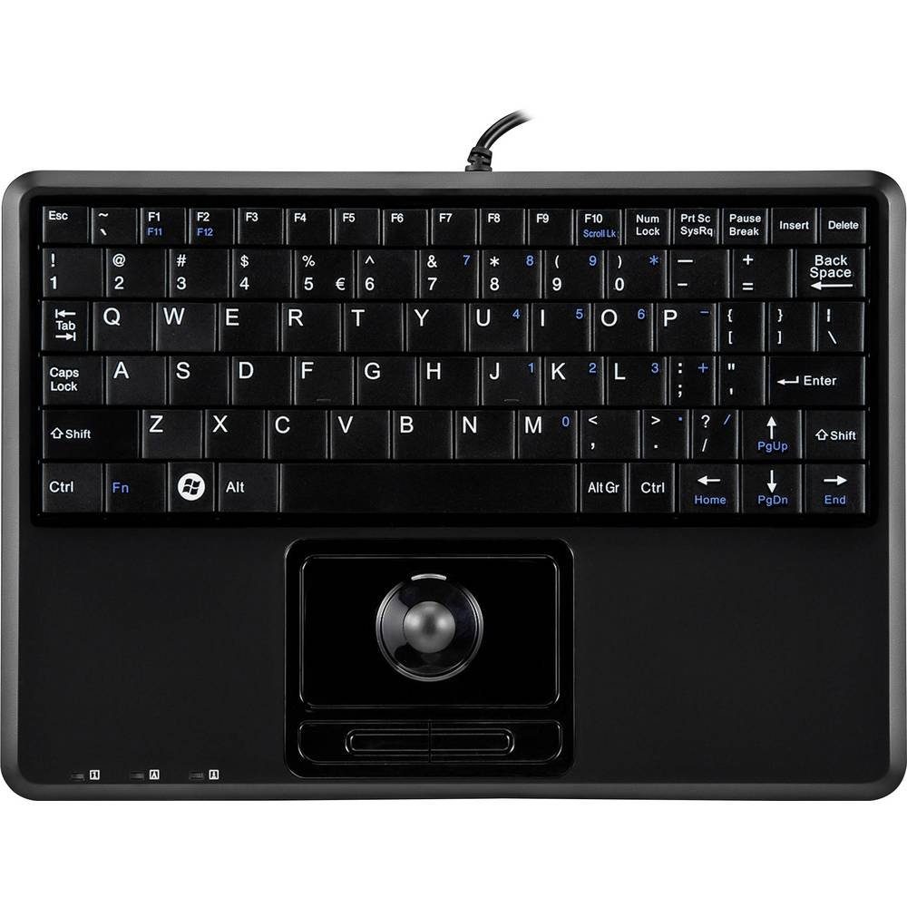 Perixx PERIBOARD-509 H PLUS (US-LAYOUT Tastatur (Integrierter Trackball,  Maustasten)