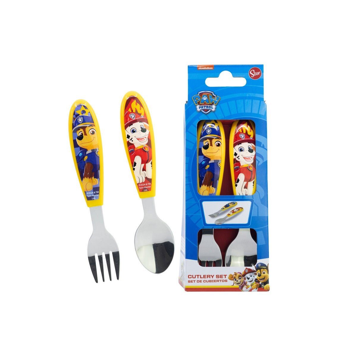 PAW PATROL Kinderbesteck Paw Patrol Rescue Pups Metall-Ergo-Besteckset, 2-tlg. (2-tlg), Edelstahl