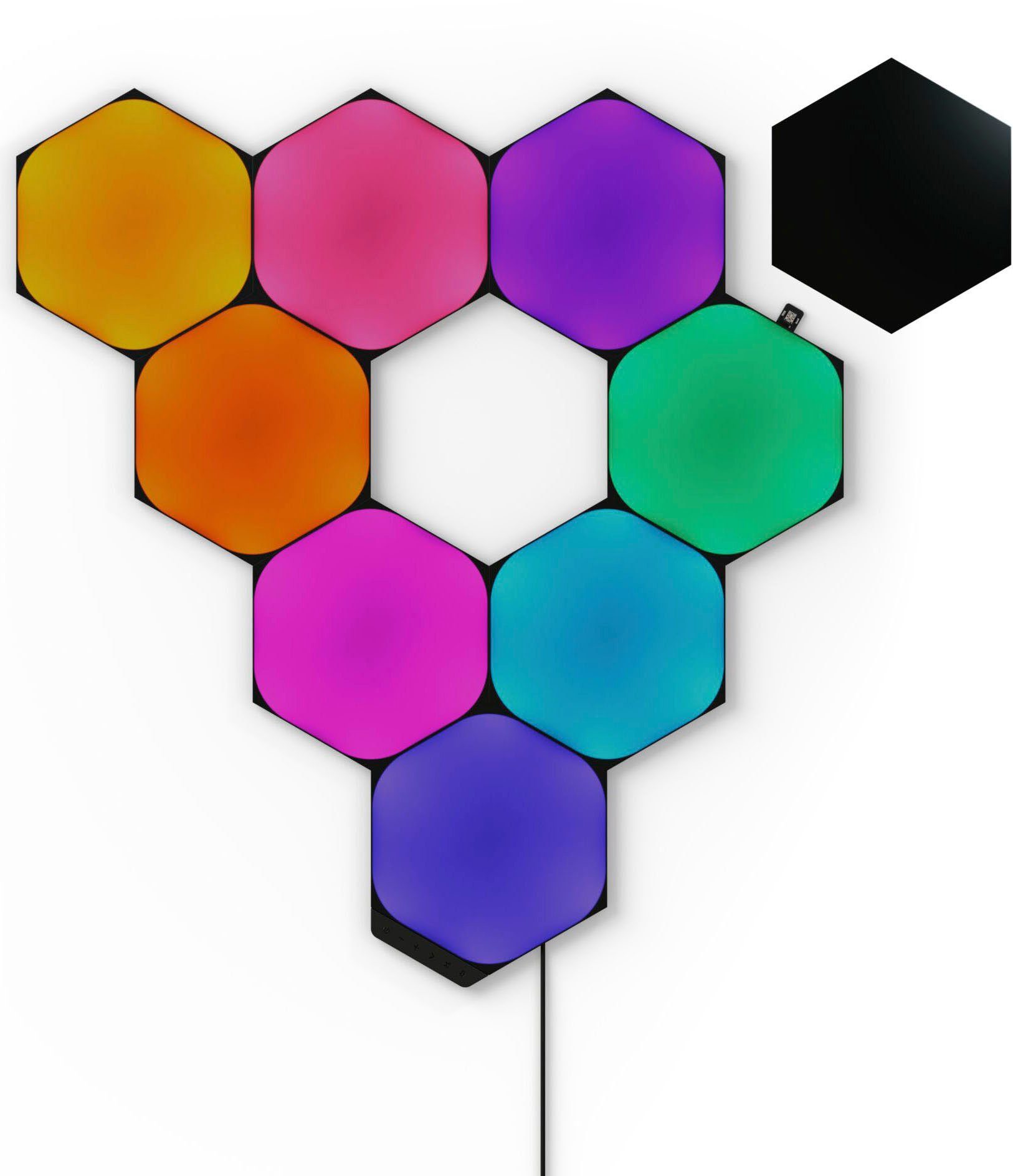 nanoleaf LED Dekolicht Hexagons Black Ultra Nanoleaf - 9PK, Kit integriert Starter Shapes fest LED