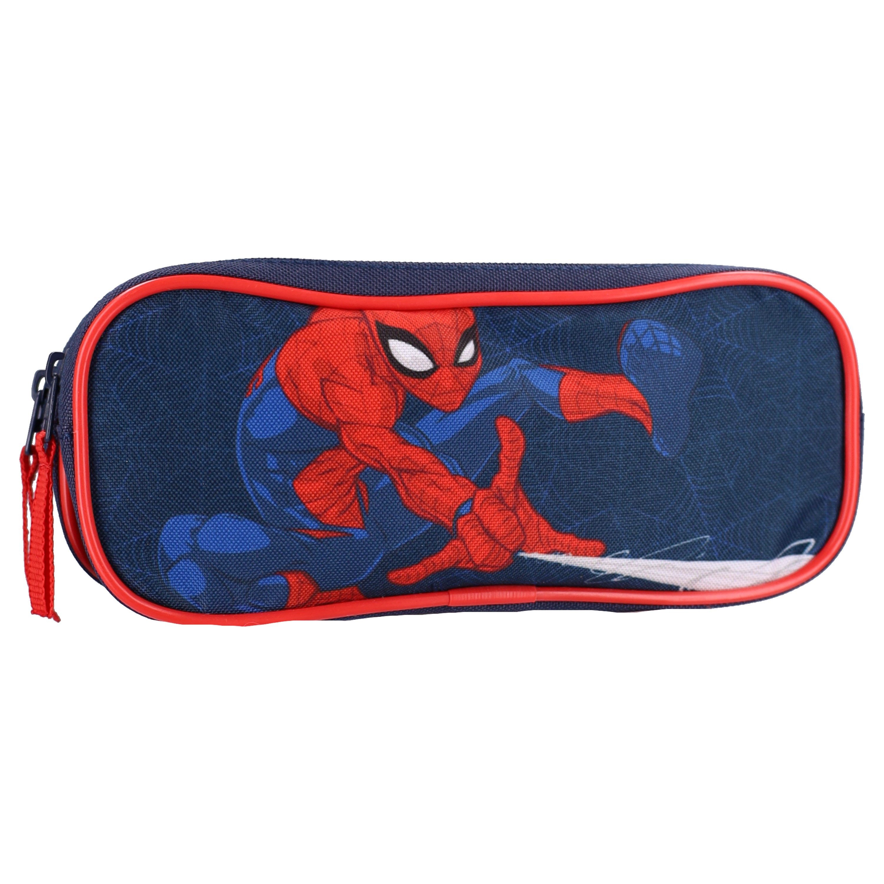 Spiderman Federmäppchen 22 cm mit 2 Fächern für Schule Stifte und Schreibwaren, (Packung)