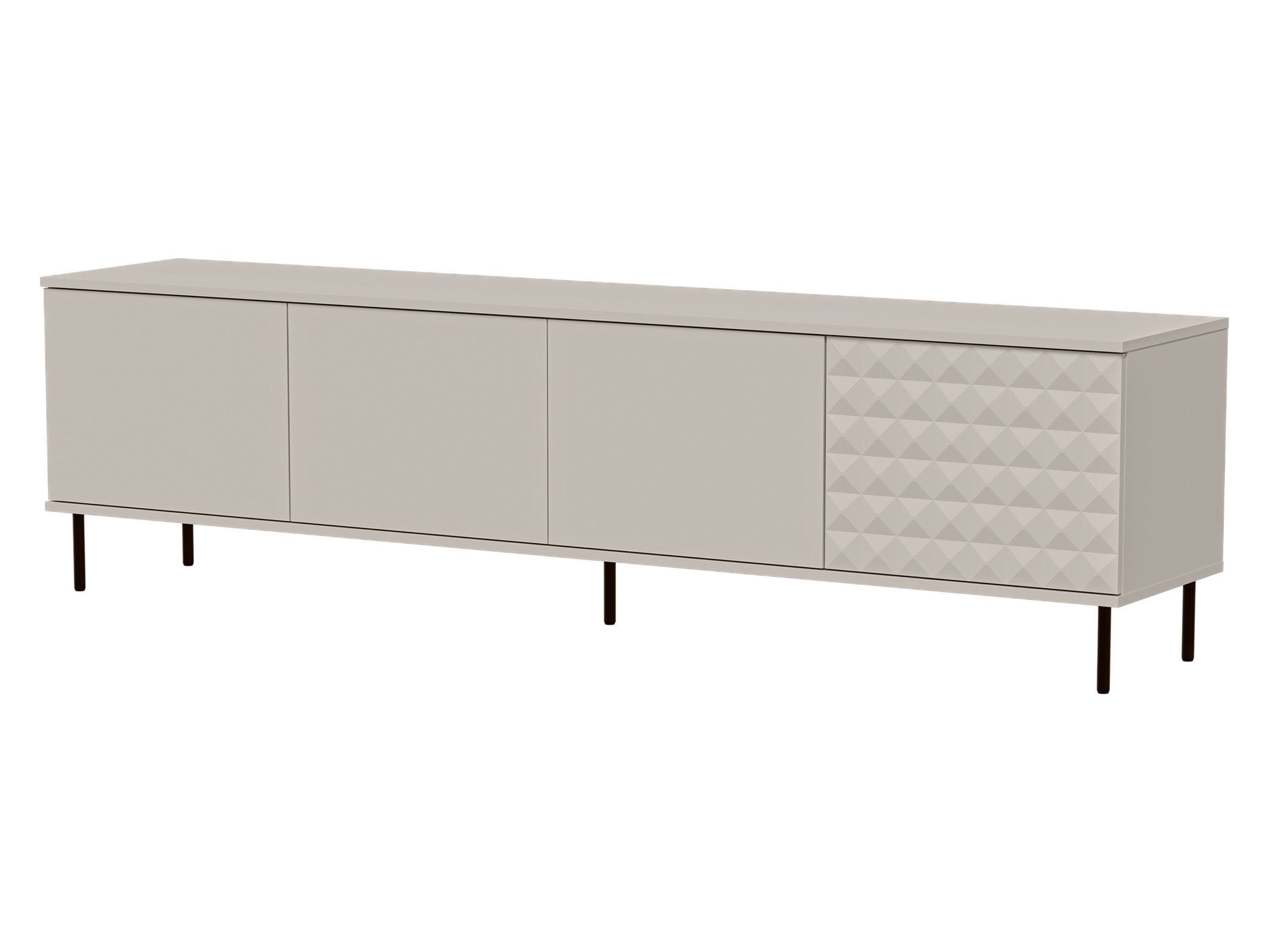 MIRJAN24 TV-Schrank Leo 200 (mit vier Drehtüren) Schwarze Metallfüße