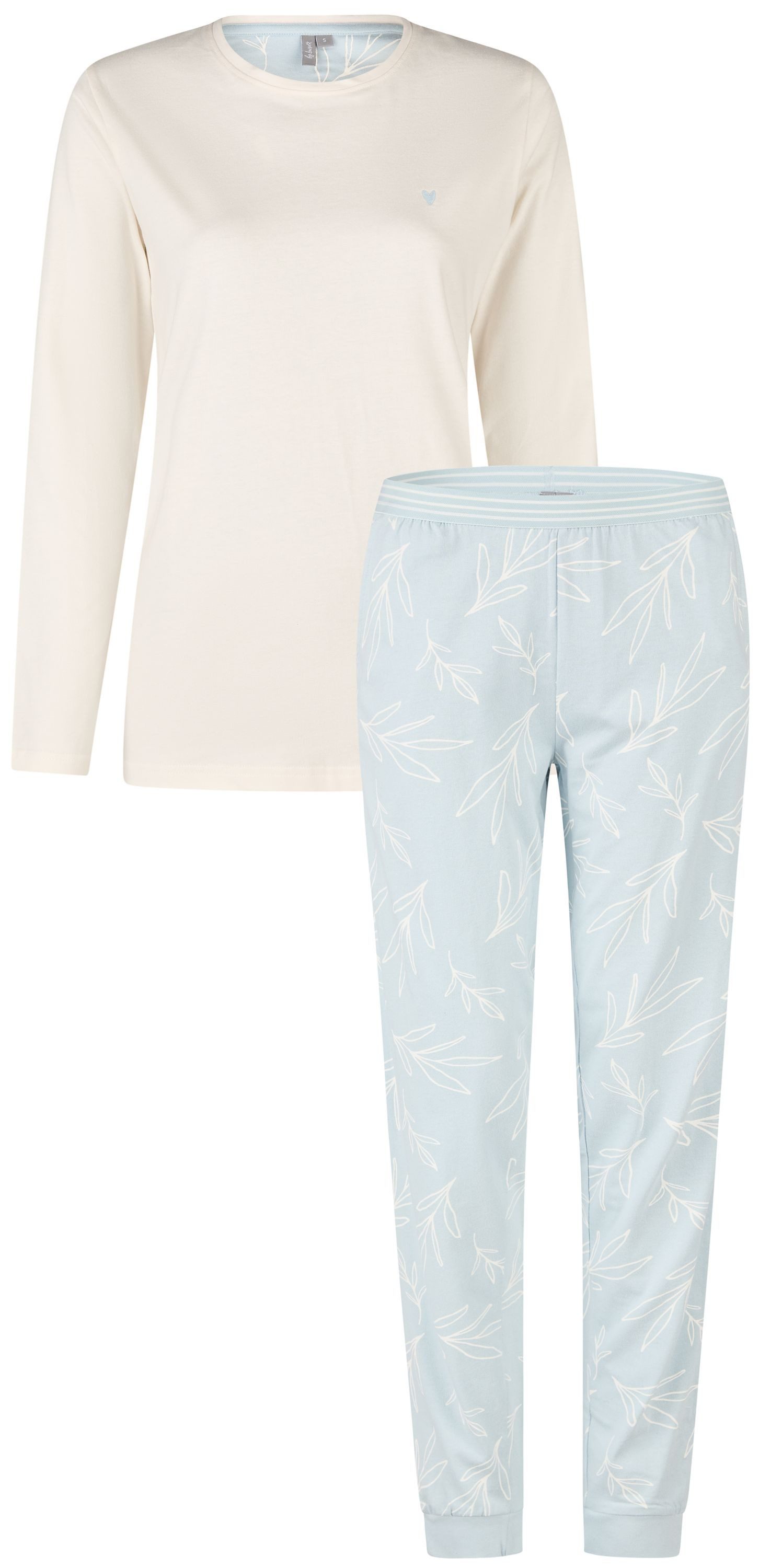 By Louise Schlafanzug Night Muse (Set, 2 tlg., 2-teilig) Damen Pyjama lang Baumwolle Bündchen