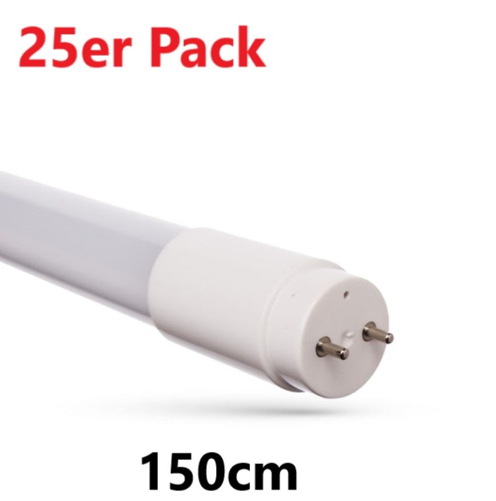 Spectrum LED-Leuchtmittel 25x Pack LED 150cm Röhre G13 Tube Glas T8 24W 2500lm Neutralweiß 4000K, G13, Neutralweiß