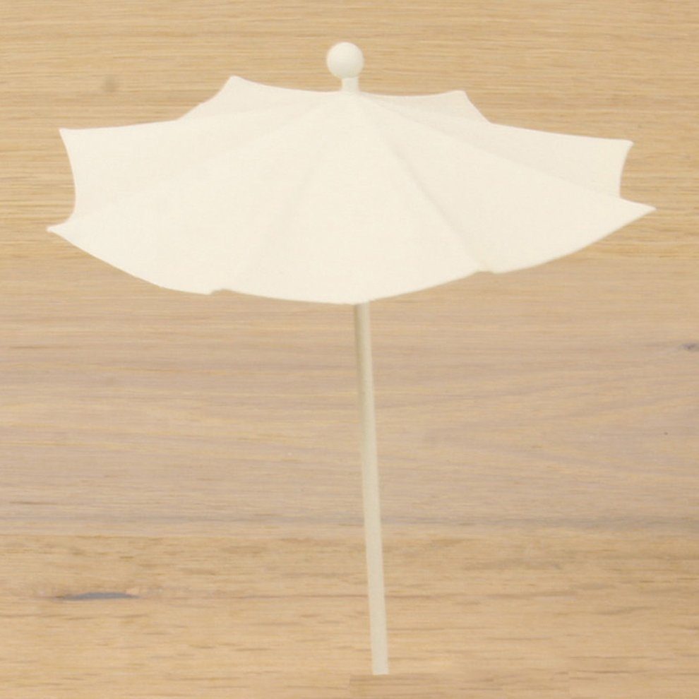 Dekofigur Minigarten Sonnenschirm steckbar, weiß 16 cm