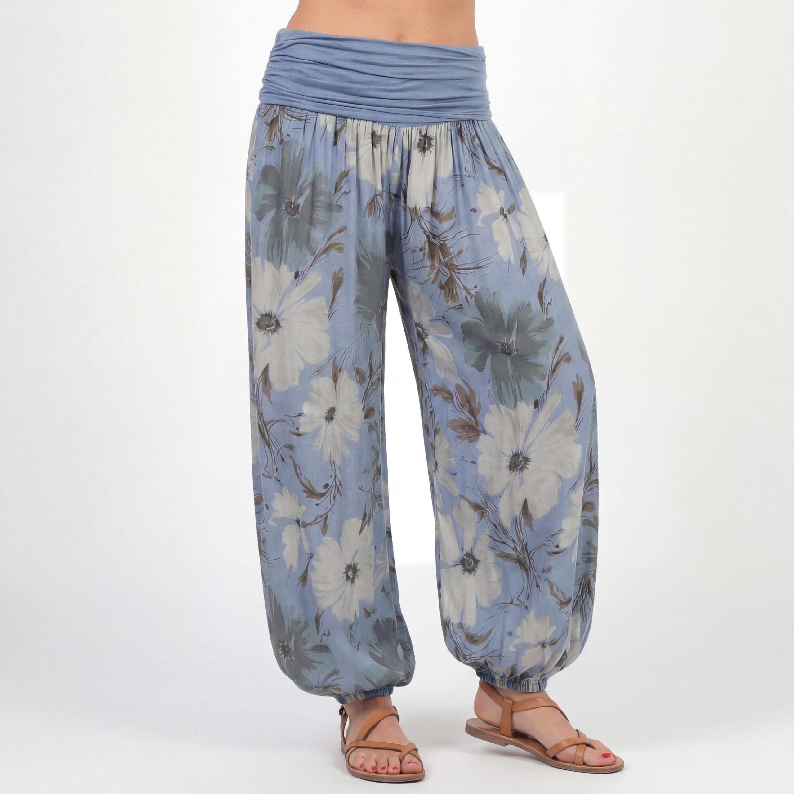 OriginalYou Haremshose Sommerhose luftig und leichte Pumphose für Damen mit elastischem Bund, sommerliches Design, Middle Waist