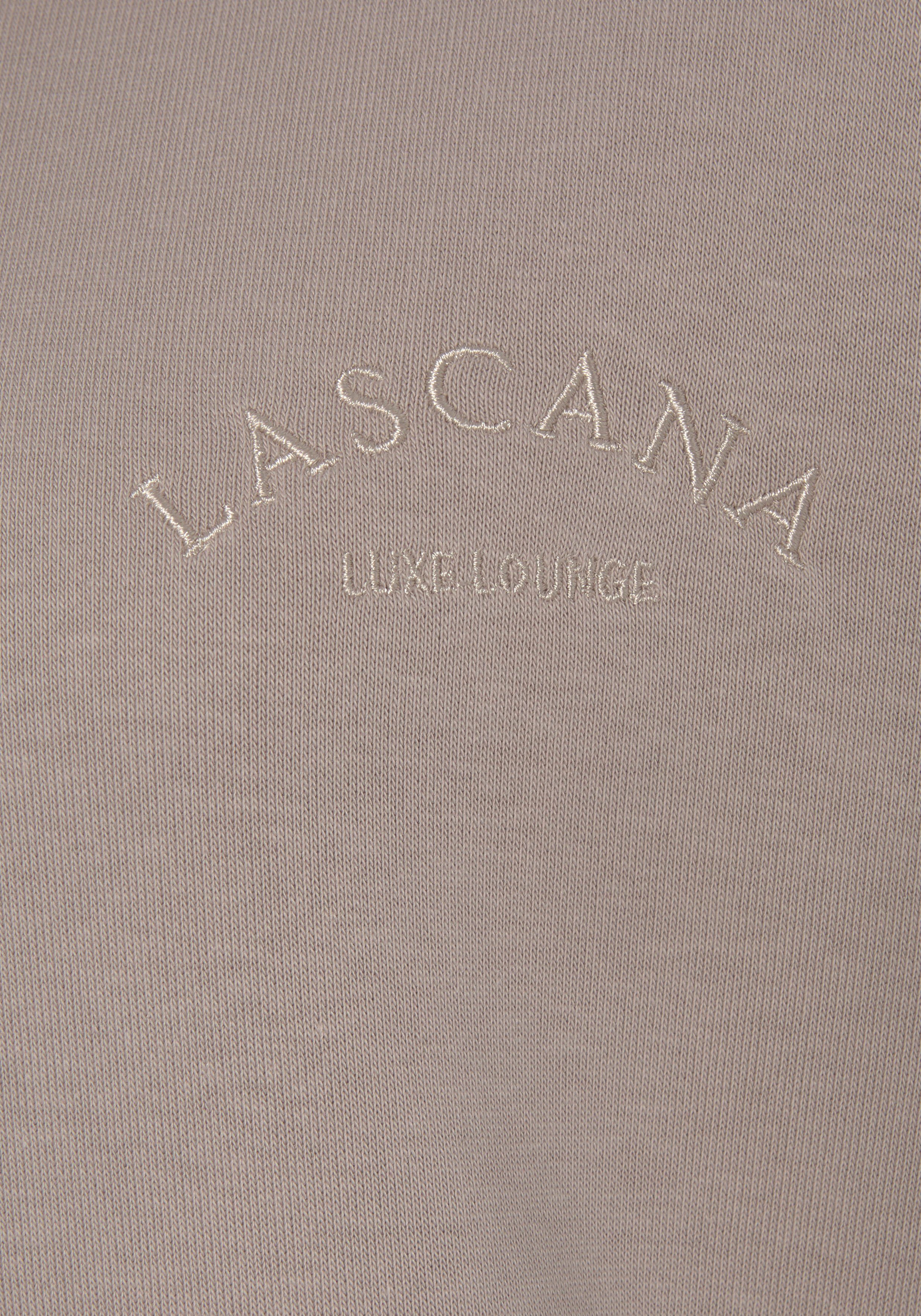 LASCANA Kapuzensweatshirt -Hoodie-Sweatshirt Loungeanzug Kapuze und Logostickerei, mit Loungewear, camel