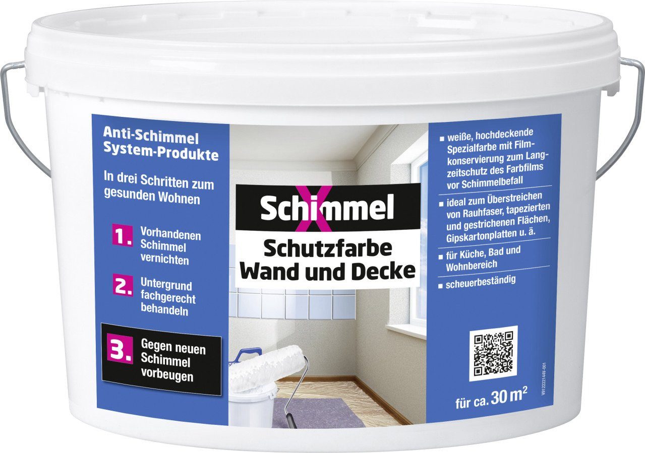 Schimmel X Schimmel-X Schutzfarbe Wand und Decke 5 L weiß Schimmelentferner