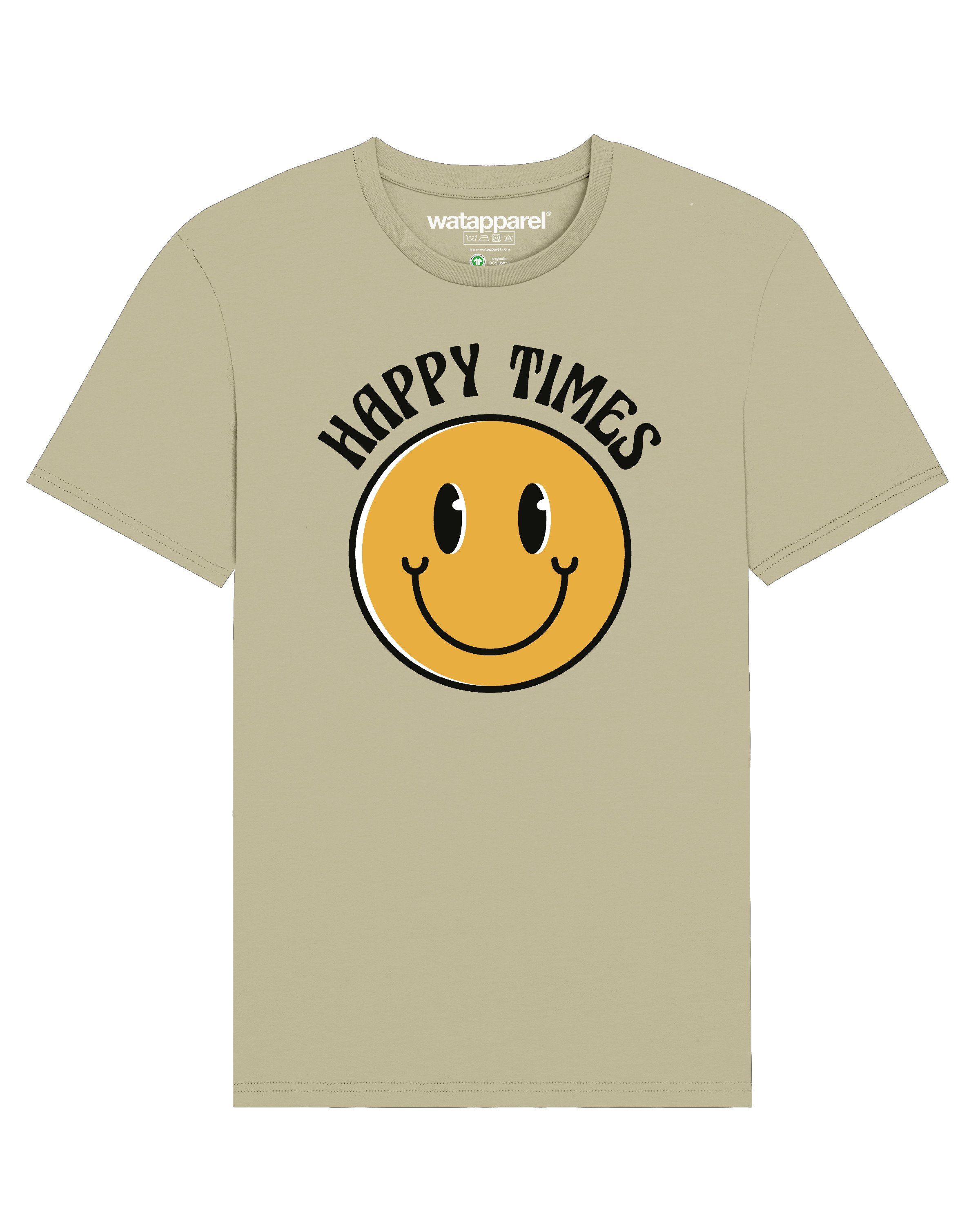 wat? Apparel Print-Shirt Happy times smiley emoji (1-tlg) salbeigrün