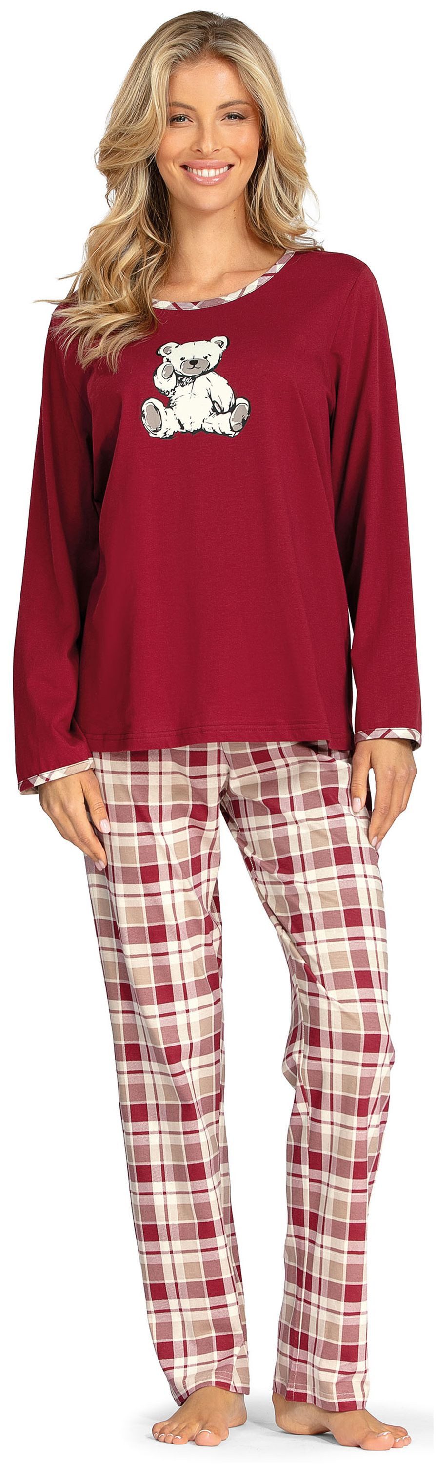 comtessa Schlafanzug Lovely Dreams (Set, 2 tlg., 2-teilig) Damen Pyjama lang Baumwolle Langarm große Größen