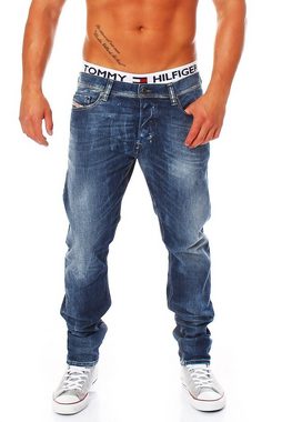 Diesel Stretch-Jeans Herren Tepphar 0827I 5 Pocket Style, Röhrenjeans, Dezenter Used-Look, Stretch, Grösse: W28 L32