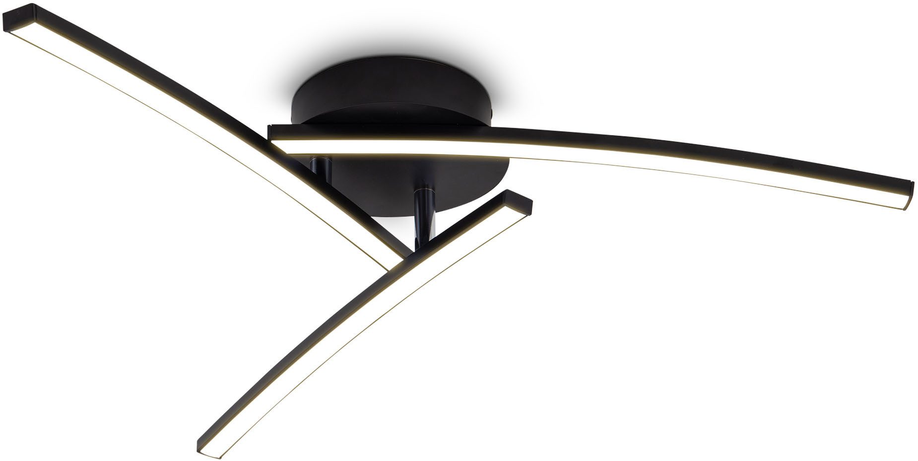 B.K.Licht LED Deckenleuchte LED Deckenleuchte, schwarz, 3xLED/5W, LED Deckenlampe 60 x 11,5 cm Schwarz 15W Wohnzimmer Schlafzimmer Flur