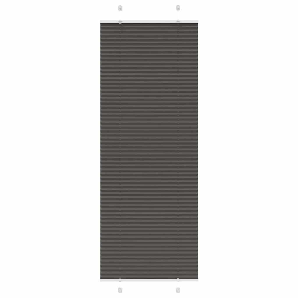 vidaXL Jalousie Plissee Schwarz 75x200 cm Stoffbreite 74,4 cm Polyester