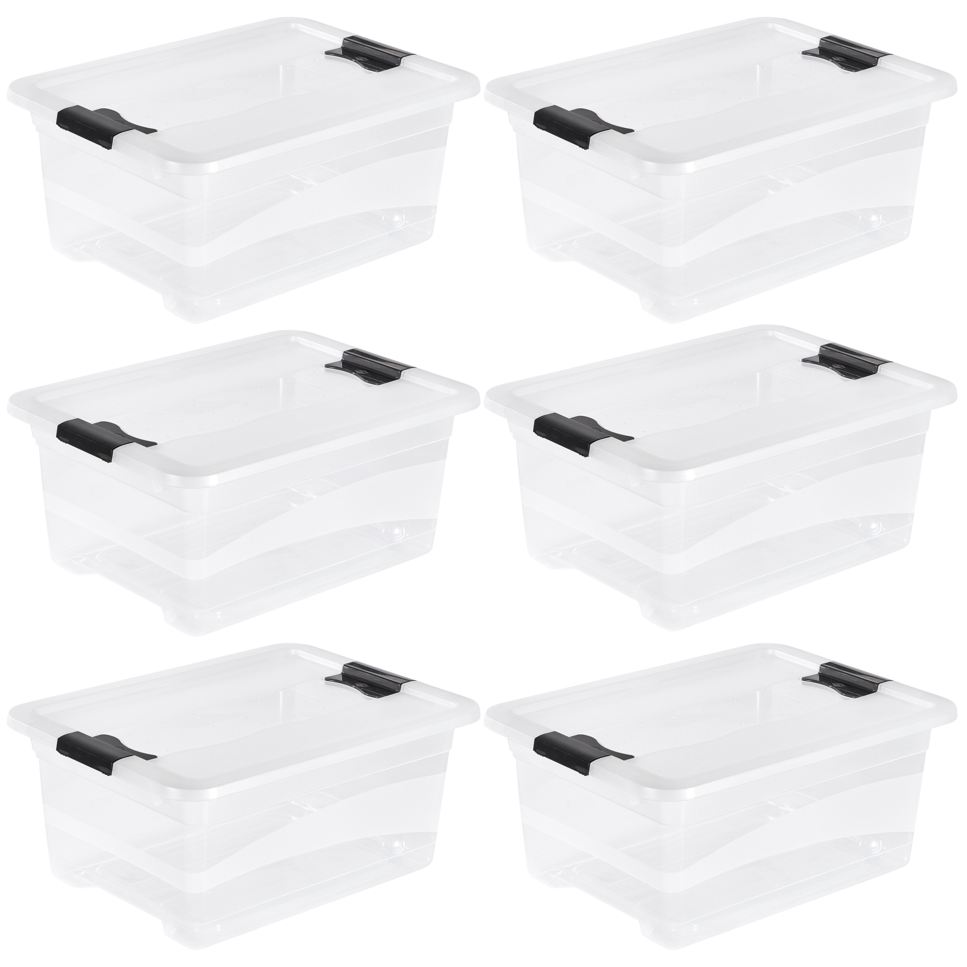 keeeper Aufbewahrungsbox Cornelia, 6er Set, 12 L, 39,5 x 29,5 x 17,5 cm (Set, 6 St), durch Clips verschließbar, Griffe am Boden