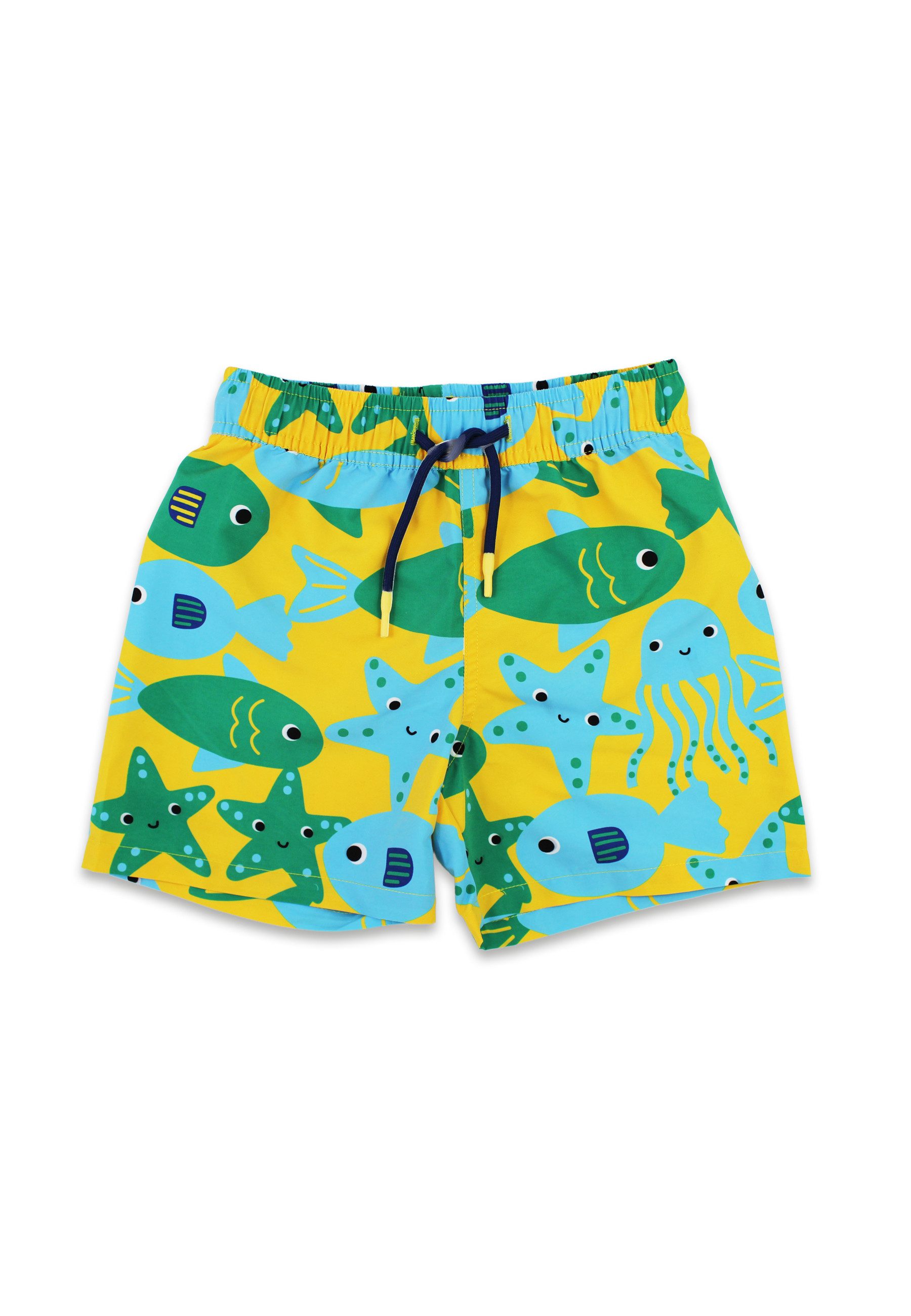 Toby Tiger Badeshorts Schwimmshorts mit Fisch Print, UV-Schutz UPF 50+