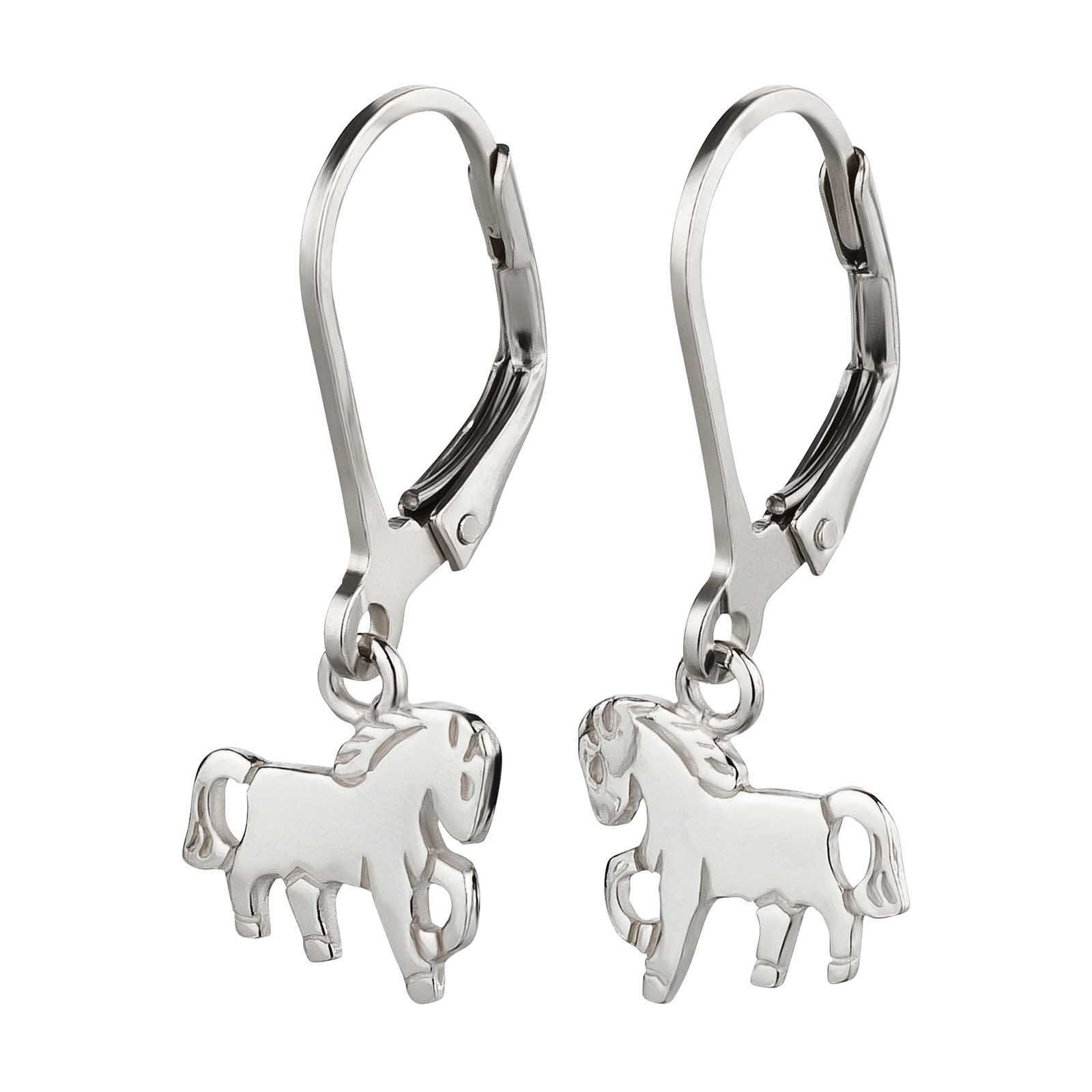 schmuck23 Paar Ohrhänger Kinder Ohrringe Pferd Pony 925 Silber, Kinderschmuck Mädchen Geschenk