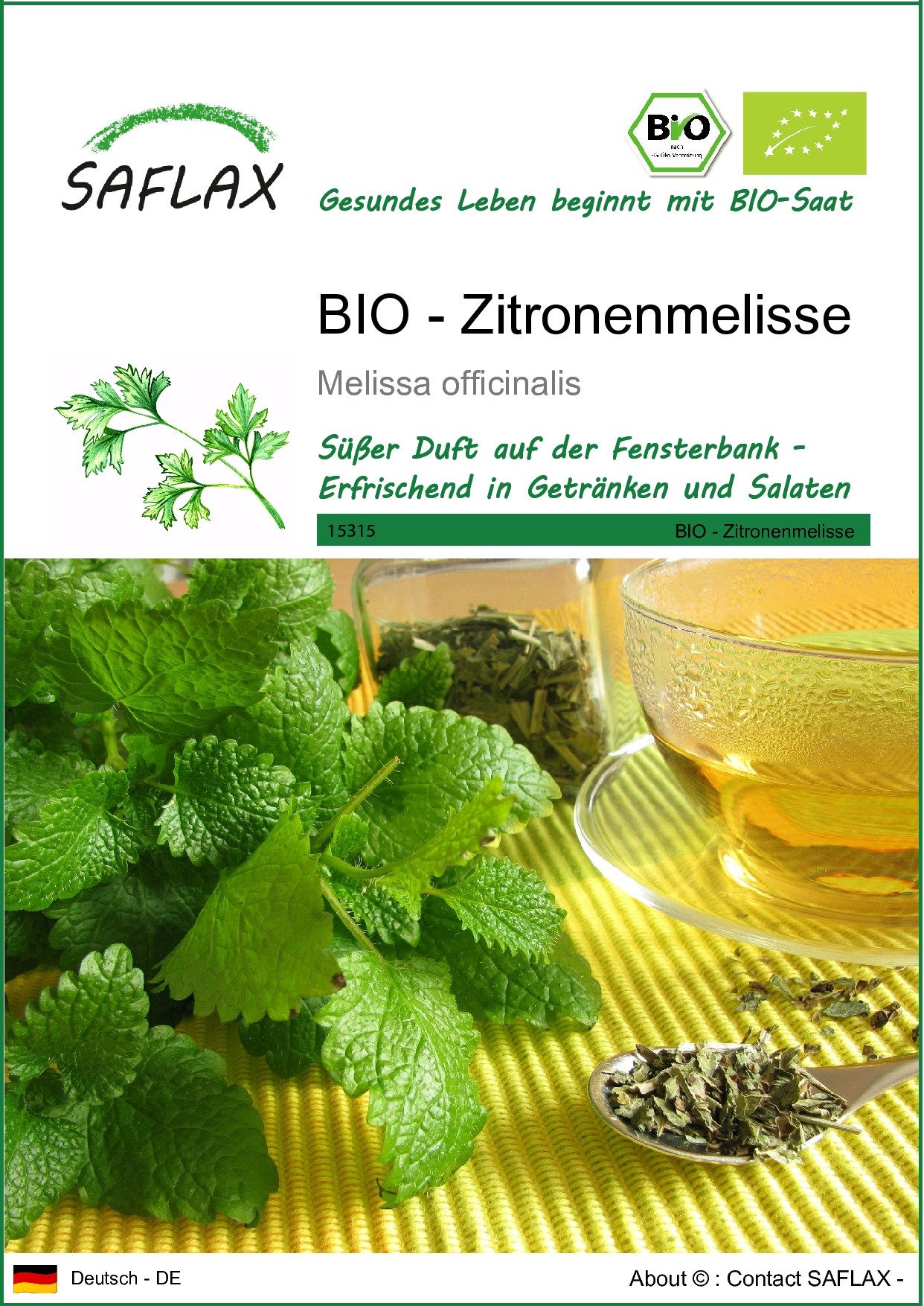 Kräutersamen SAFLAX - Samen - BIO - Zitronenmelisse