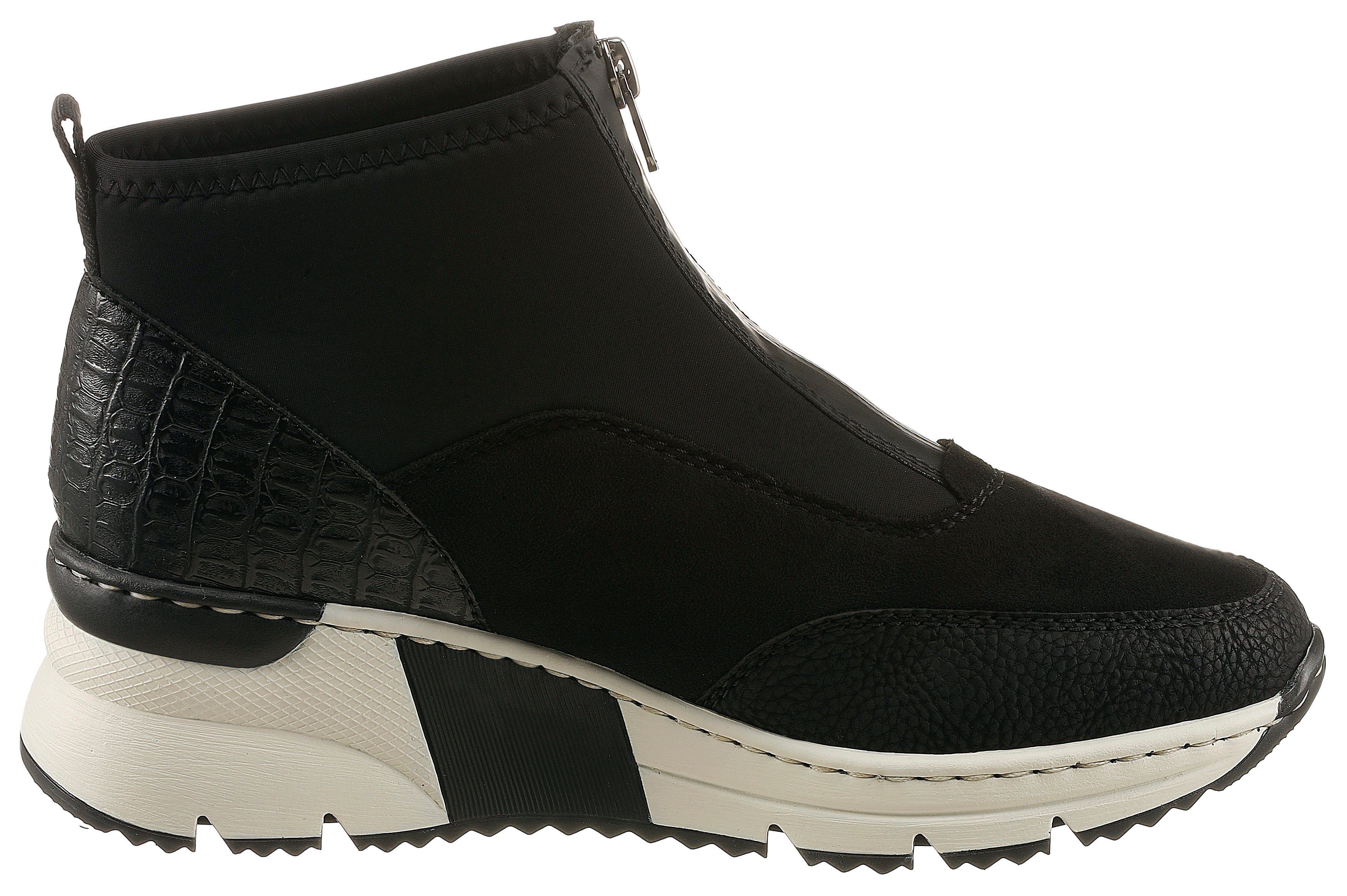 Rieker Schlupfboots Stiefelette, High Top Sneaker mit Reißverschluss auf der Vorderseite