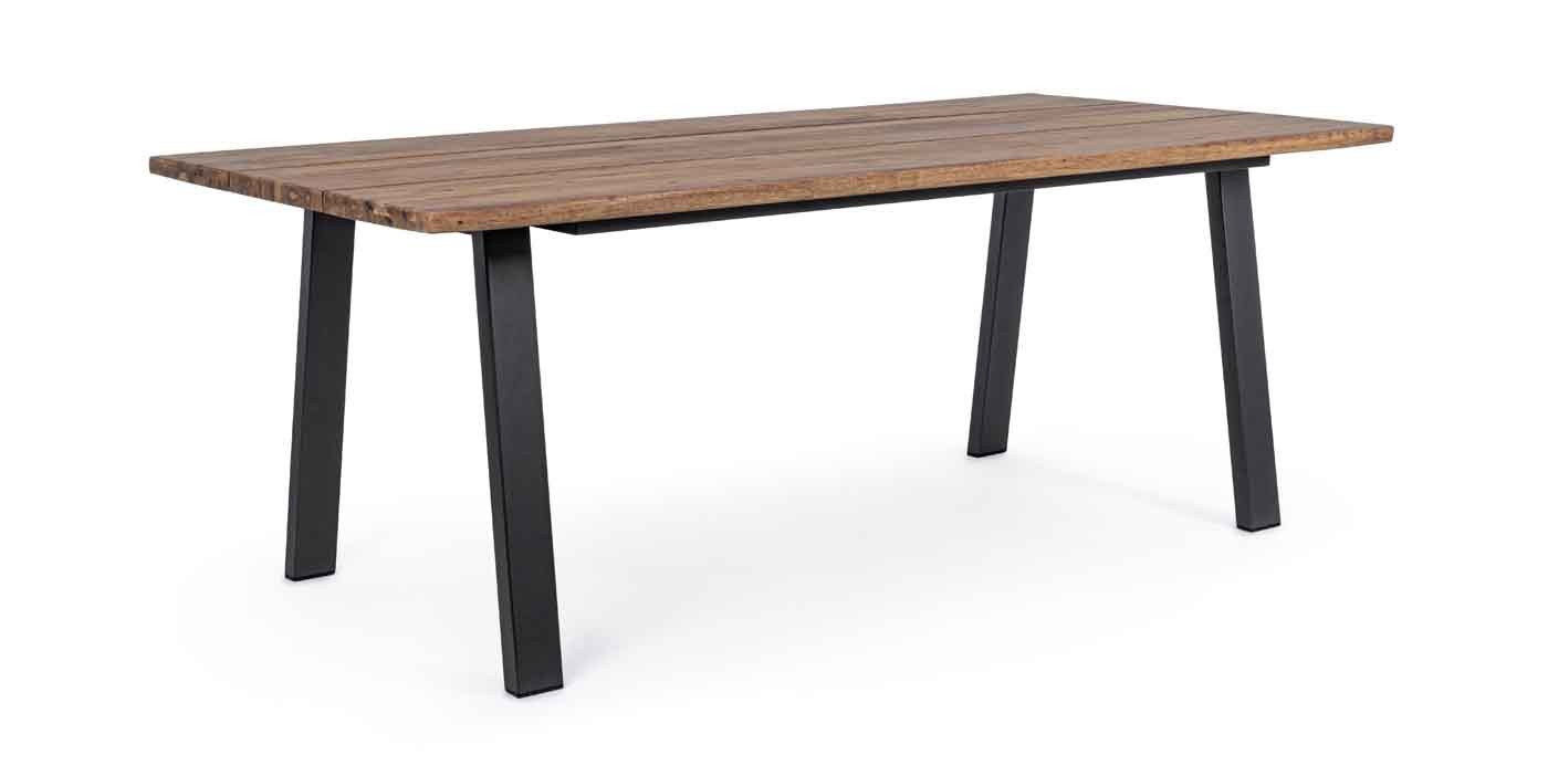 Feeling4Home Esstisch Oslo, Tischplatte Akazie, 200x100 cm, Anthrazit, Geeignet für 6-8 Personen